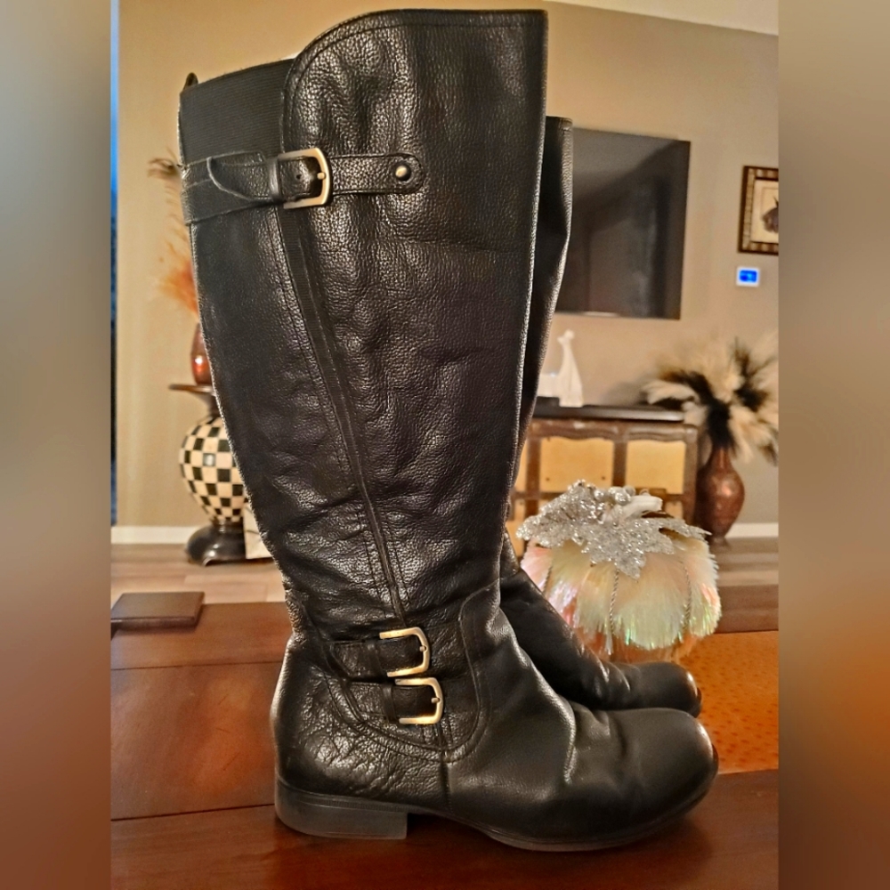 Naturalizer Tall Boots, Wide Calf, Black, Size 9.5